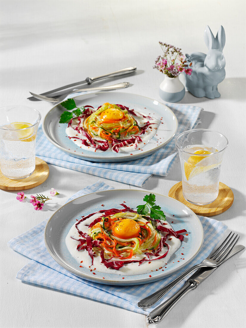 Eggs in a vegetable nest