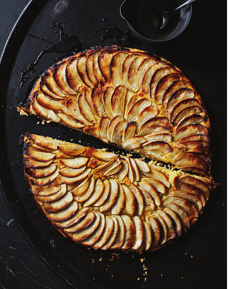 French apple galette with cider glaze