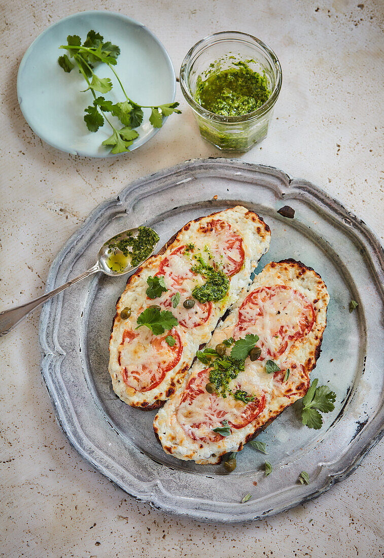 Schnelle Sauerteigbrot-'Pizza'