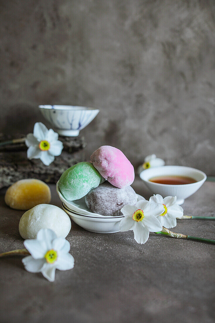 Mochi in verschiedenen Farben