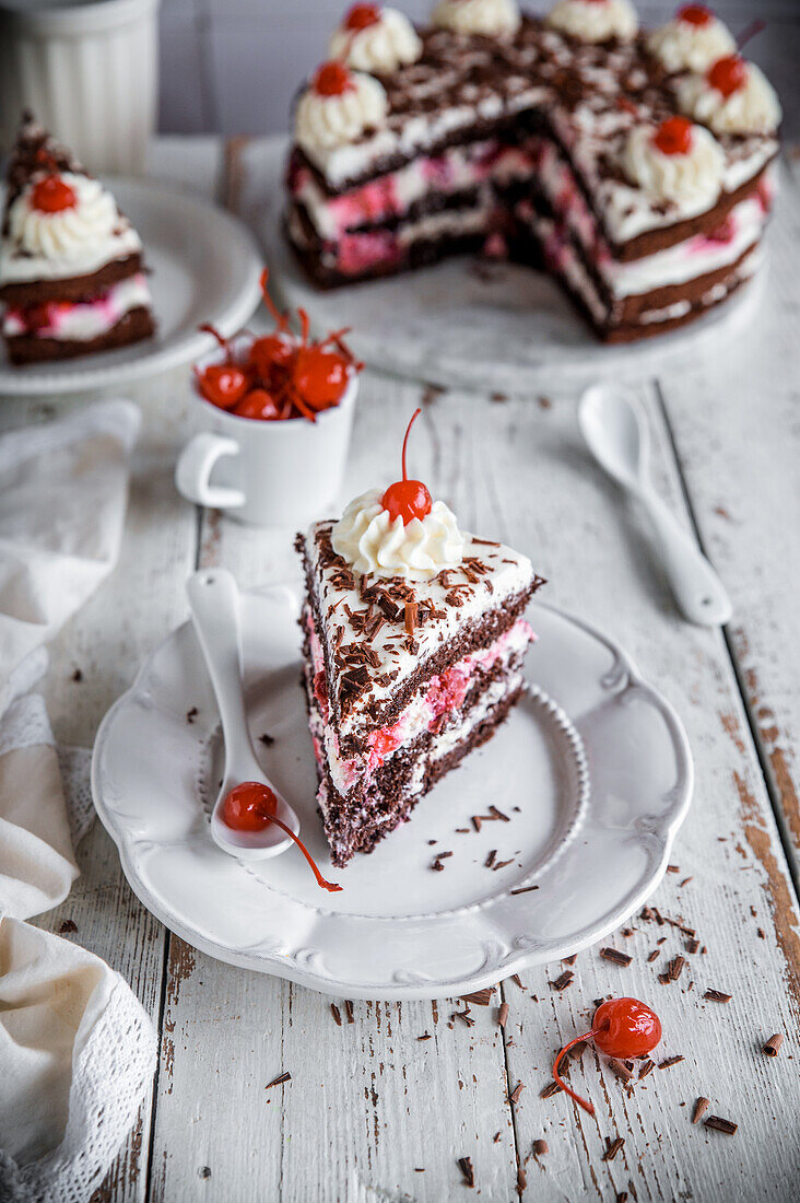 Black Forest gateau with Amarena cherries