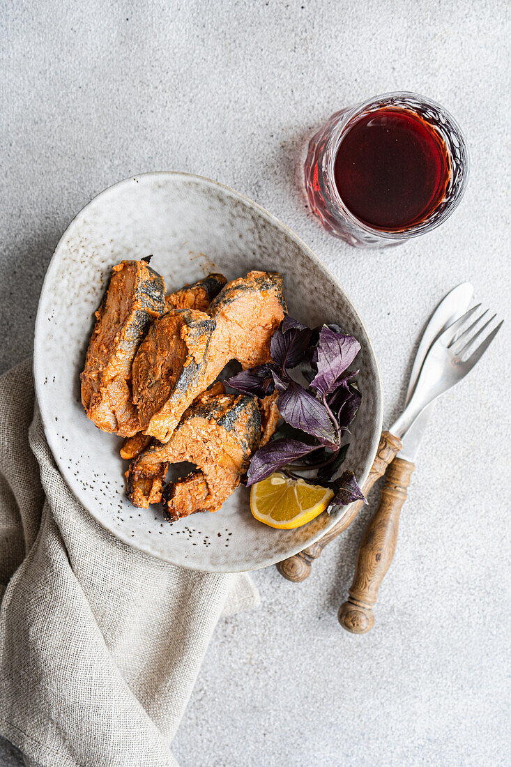 Fried trout steaks