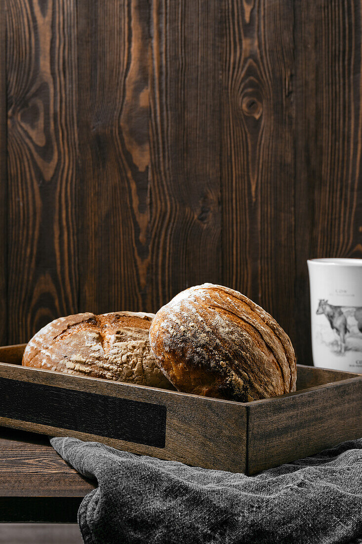 Rustic sourdough wholemeal bread