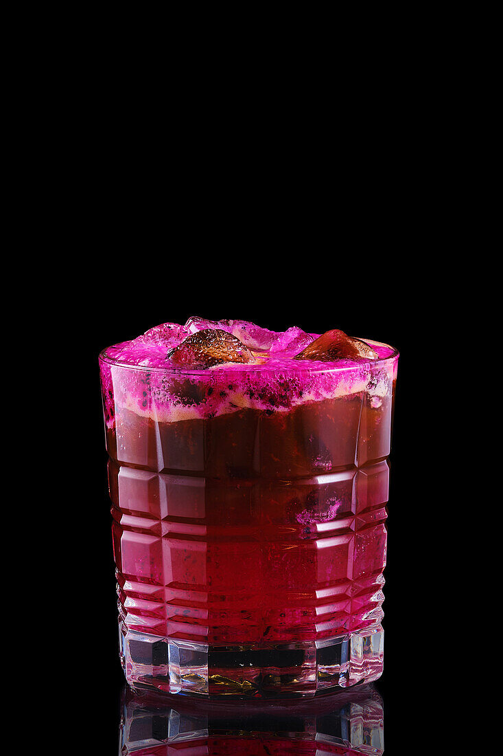 Espresso tonic with dragon fruit syrup