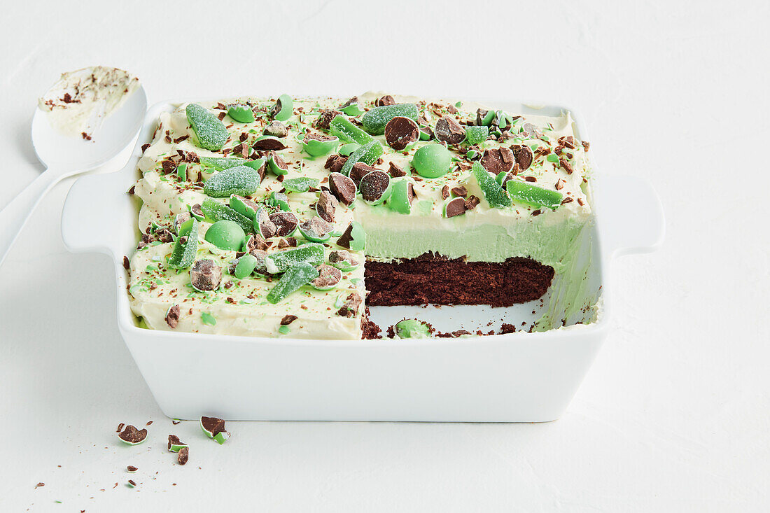 Chocolate and mint dessert