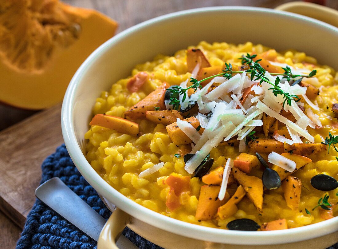 Kürbisrisotto mit Parmesan und Kräutern