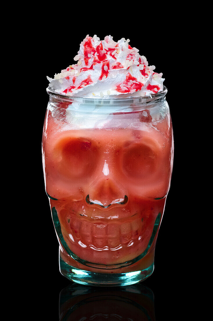 Strawberry cocktail with whipped cream