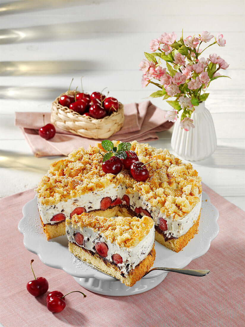  Cherry-Stracciatella-Torte, Cherries, Tortes 