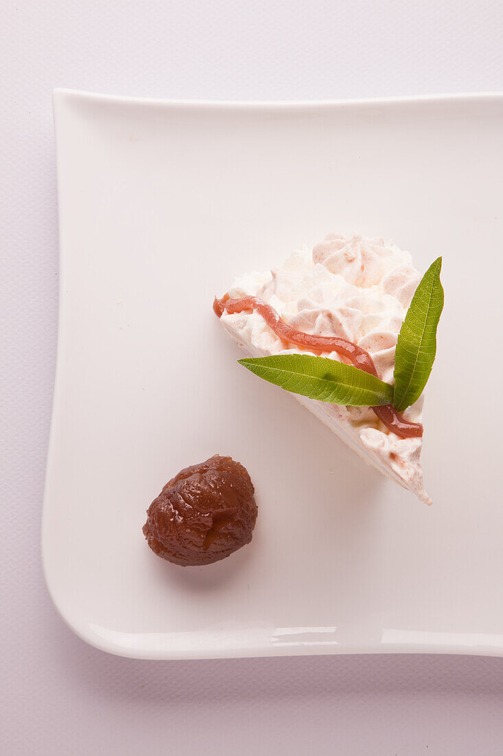 Chestnut vacherin with glazed chestnuts