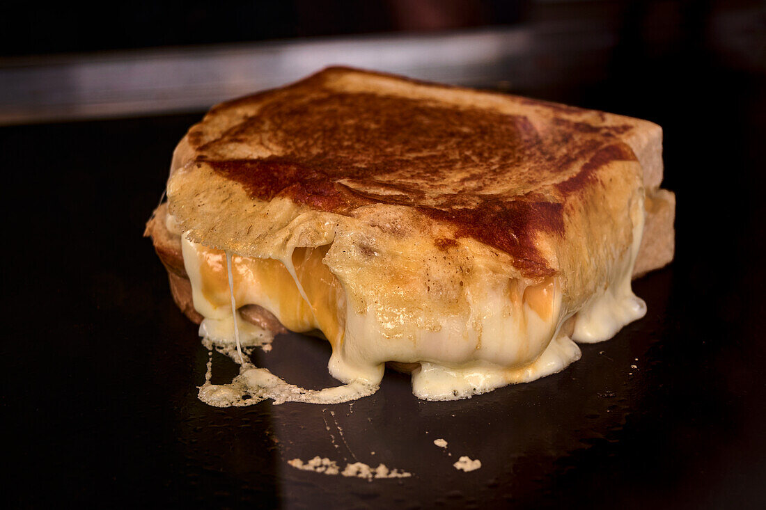 Croque monsieur with melted cheese