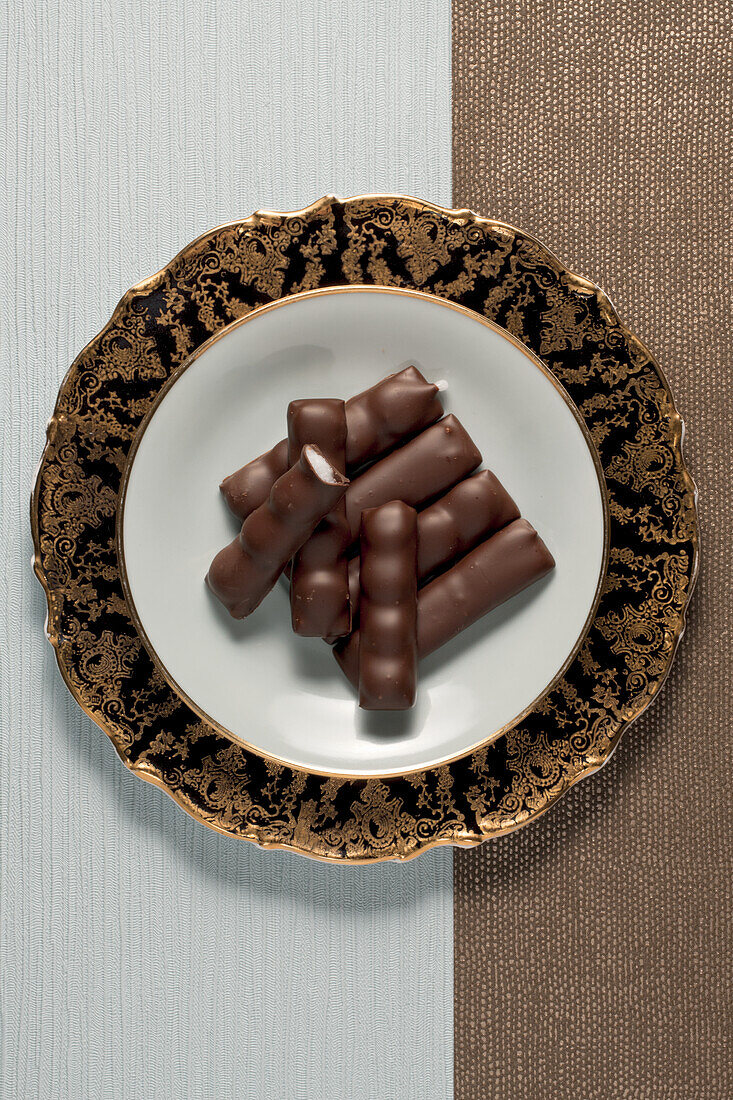 Schokoladen-Pfefferminzstangen
