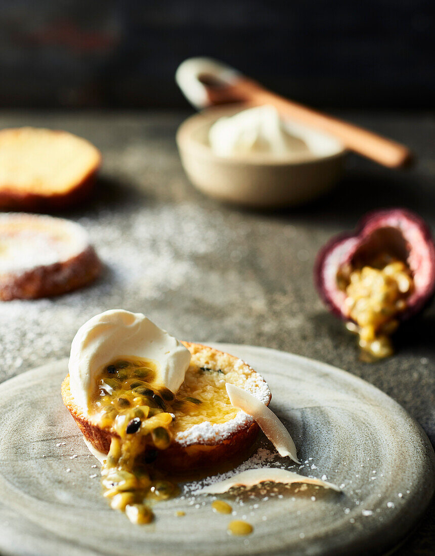 Coconut passion fruit pies