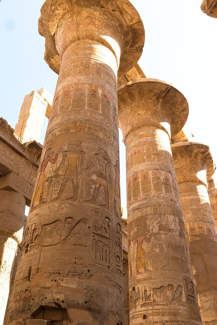 Karnak-Tempel. Amun, Mut und Khonsu gewidmet. Luxor, Ägypten.