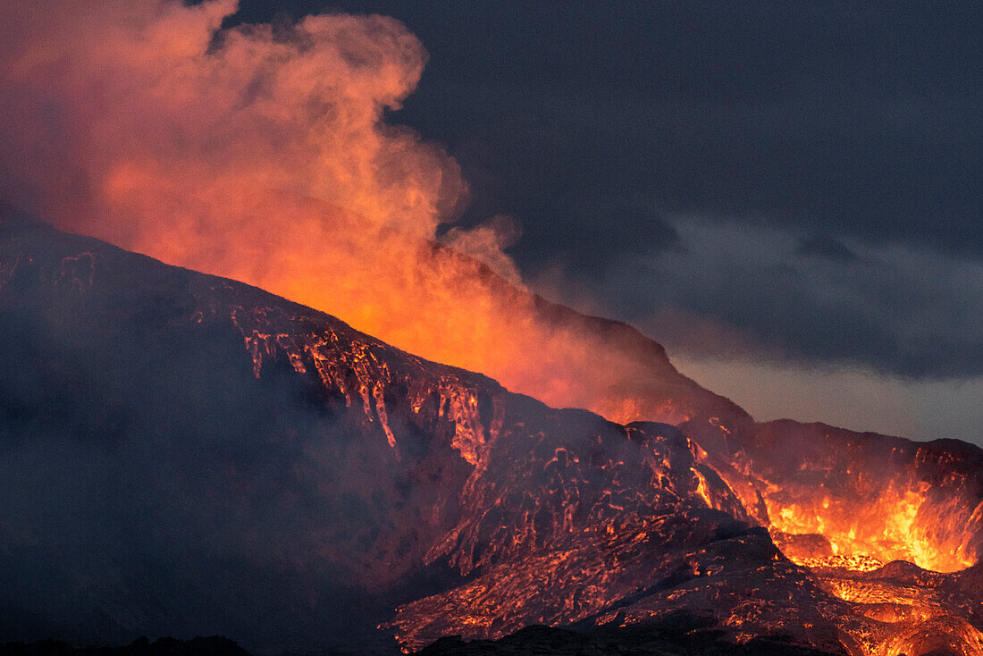 Iceland. Eruption of Fagradalsfjall Volcano.