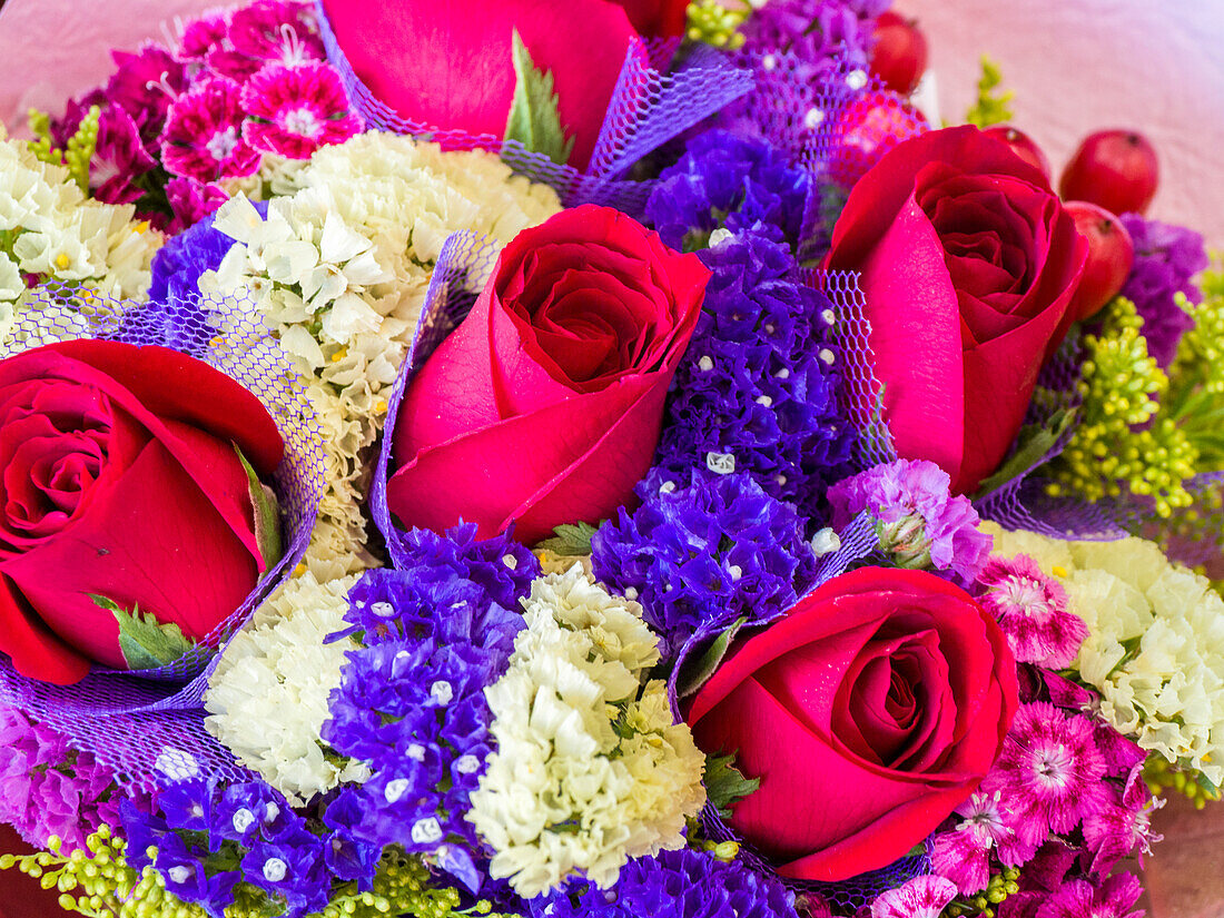 China, Hong Kong. Flower market.