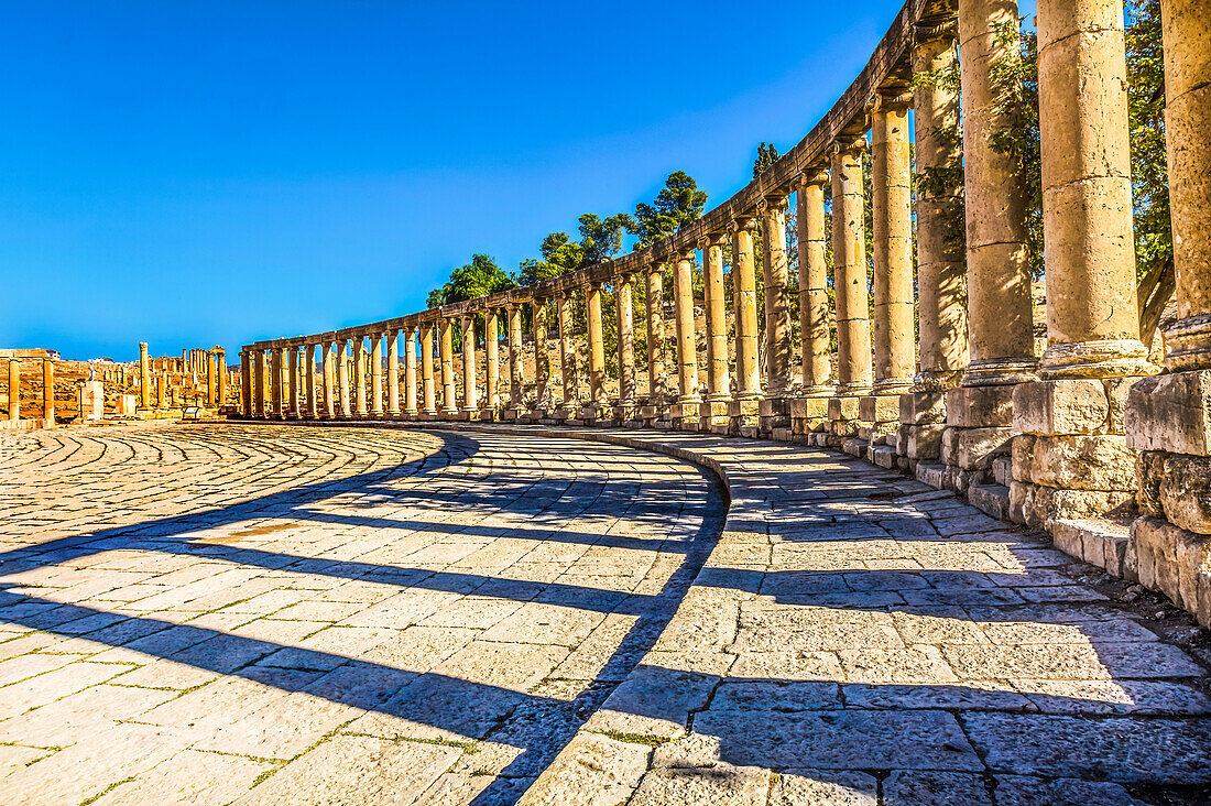 Ancient Roman City Jerash Jordan. Jerash came to power 300 BC to 600 AD.