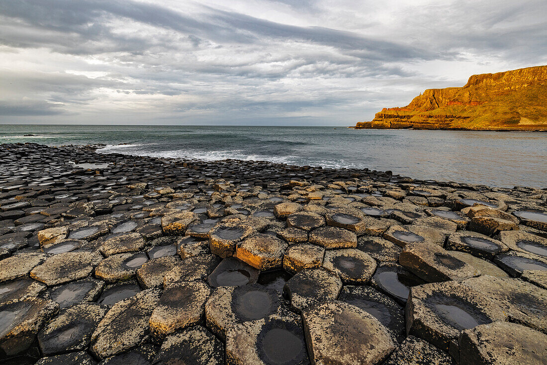 Basalt at the Giant's Causeway near in County Antrim, Northern Ireland