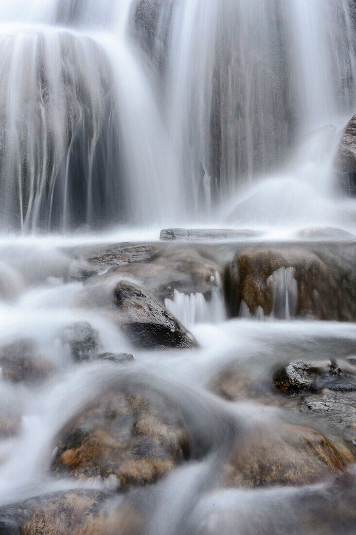 Sweden, Norrbotten, Abisko. Waterfalls in Karkevagge.