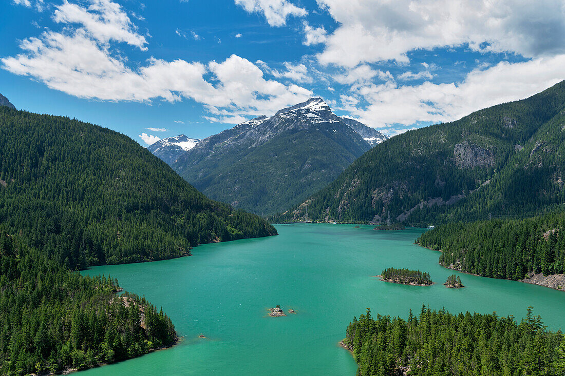 Diablo Lake und Davis Peak, Ross Lake National Recreation Area, Nordkaskaden, Bundesstaat Washington