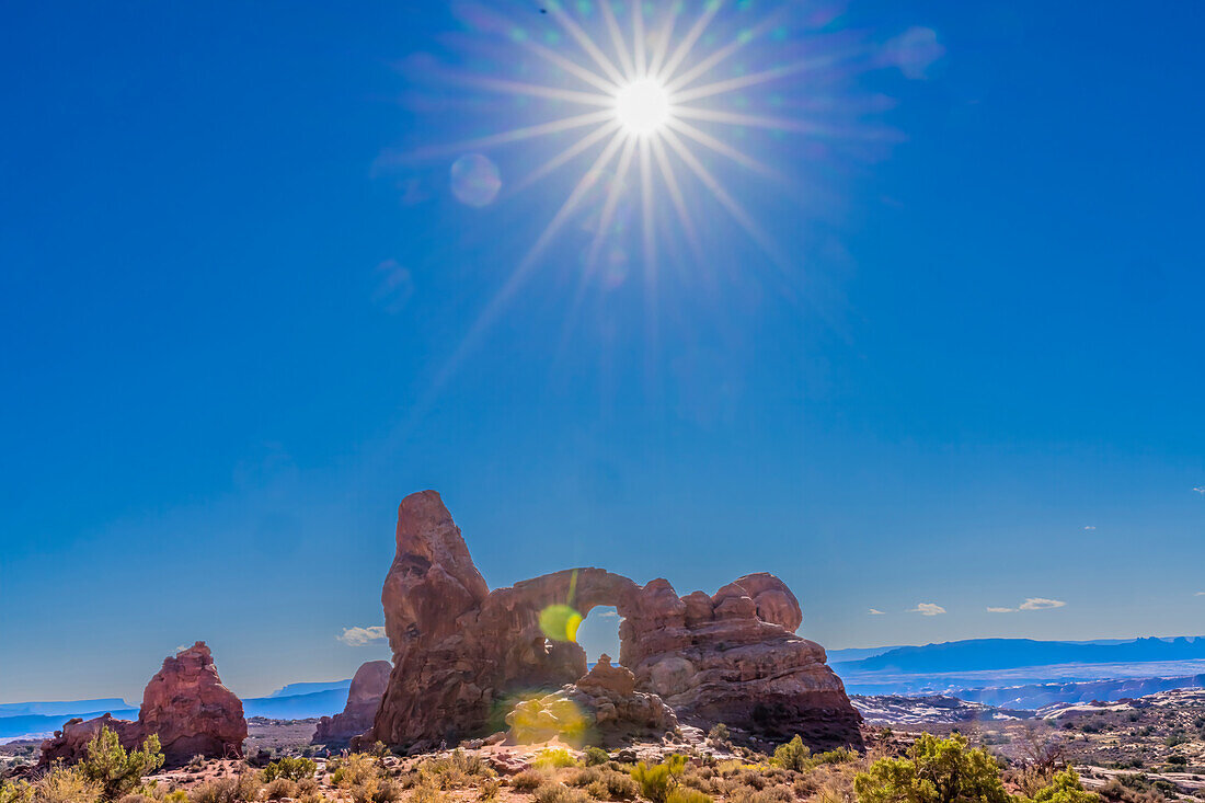 Turret Arch, Fensterabschnitt, Arches National Park, Moab, Utah.