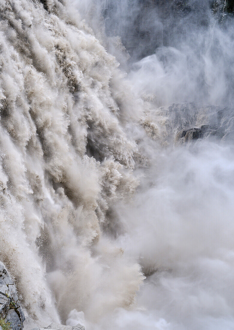 Waterfall Dettifoss in the Vatnajokull National Park. Dettifoss Selfoss is the second of several waterfalls of river Jokulsa a Fjollum in the canyon Jokulsargljufur, Iceland