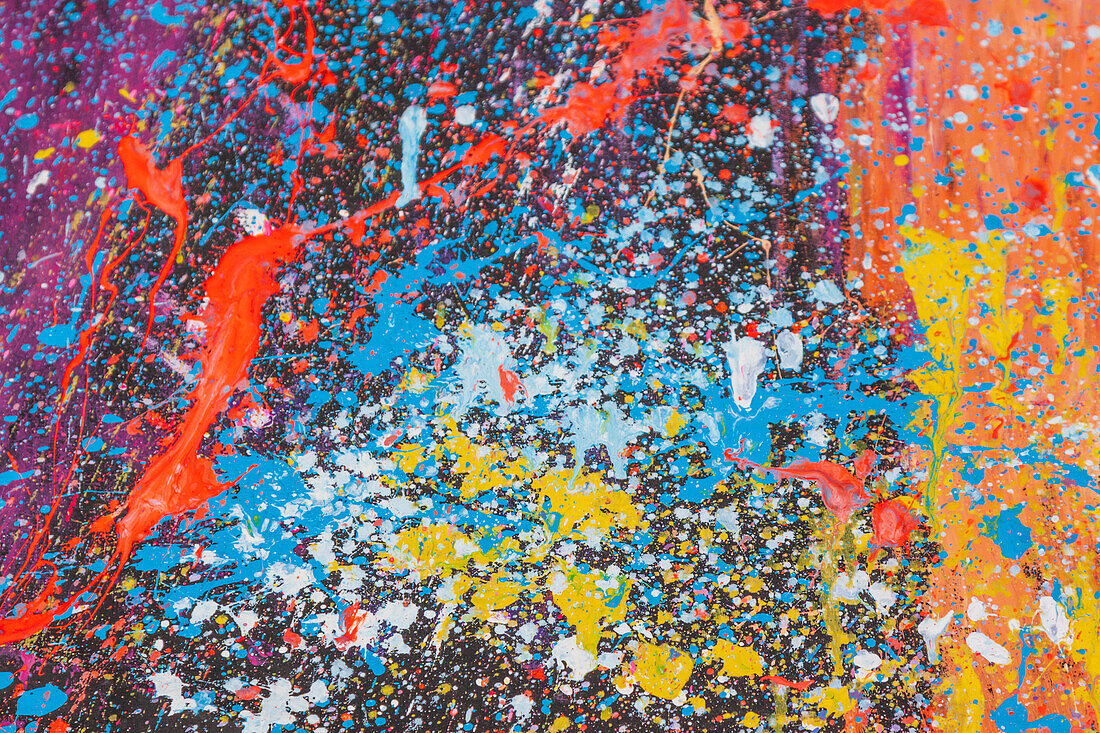 Argentina, Buenos Aires. Colorful paint splatters.