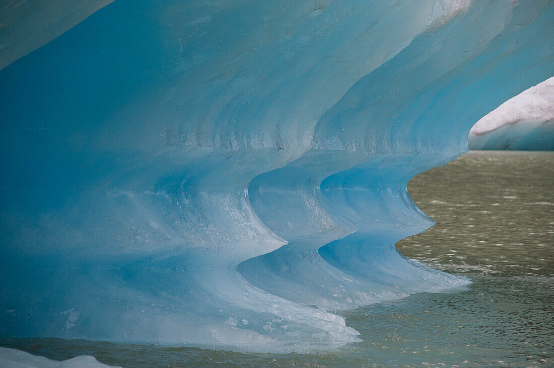 Blue iceberg glows in Shakes Lake.