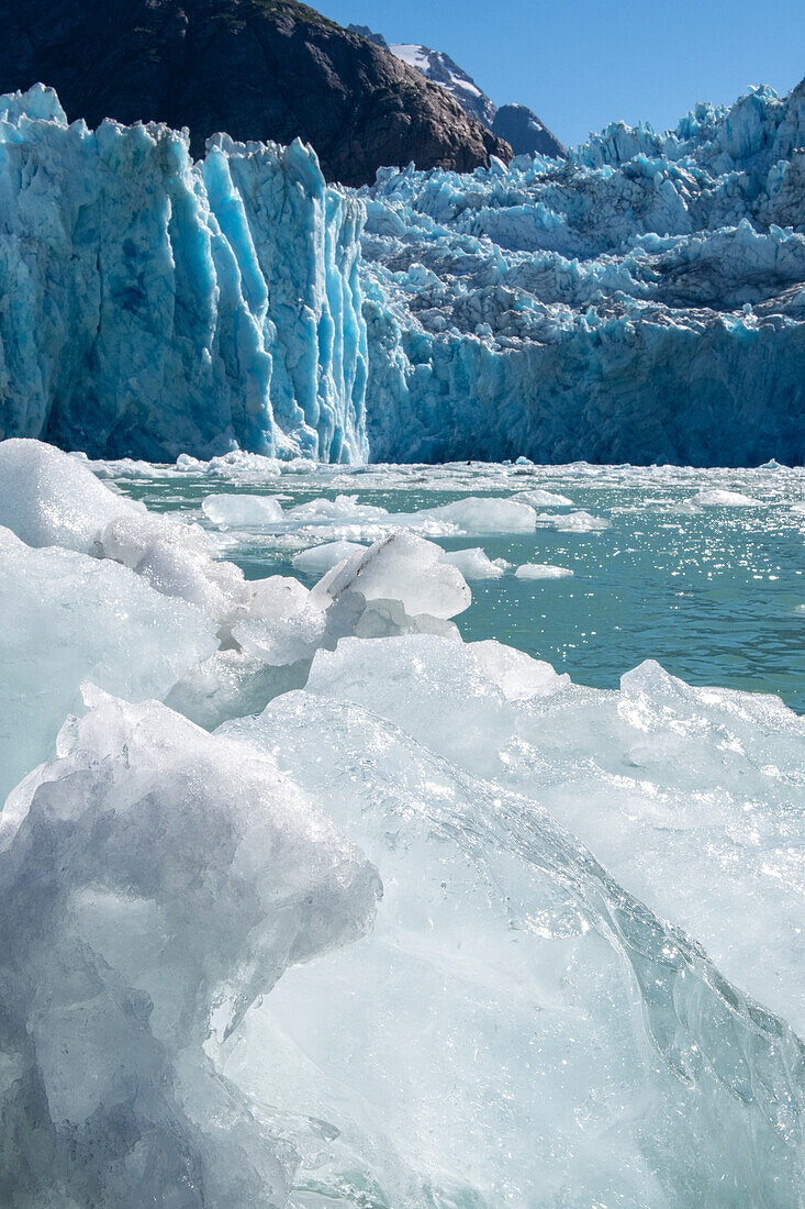 USA, SE Alaska, Inside Passage, Fords Terror Wilderness, Tracy Arm, South Sawyer Glacier.