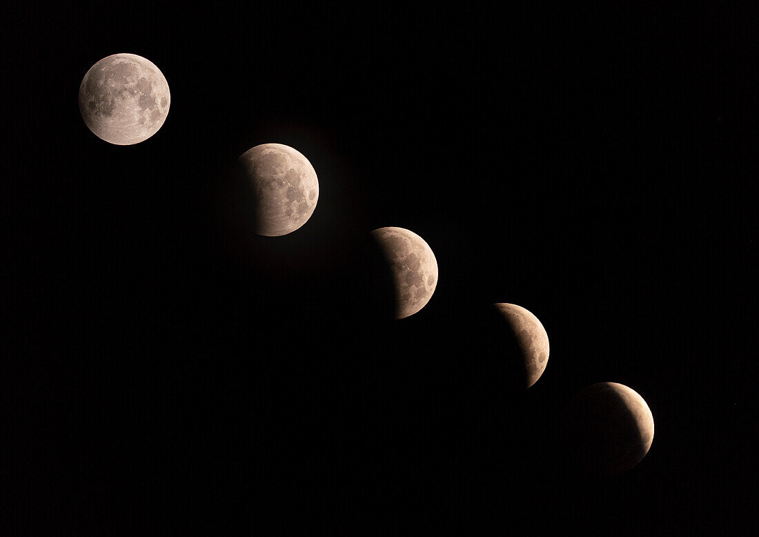 Die Phasen der Mondfinsternis, 2021, New Mexico