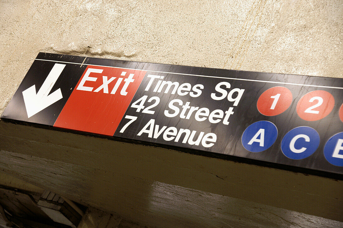 42Nd Street Subway Station Schild