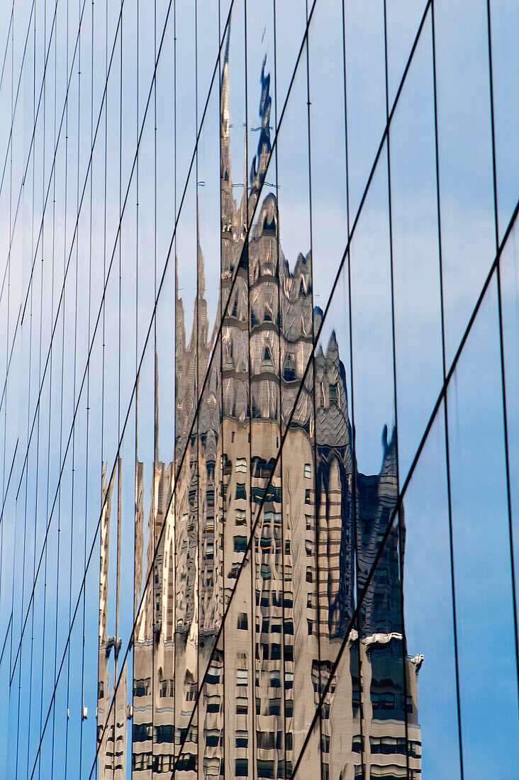 Spiegelung des Chrysler Buildings,; Murray Hill, Manhattan, New York, Usa