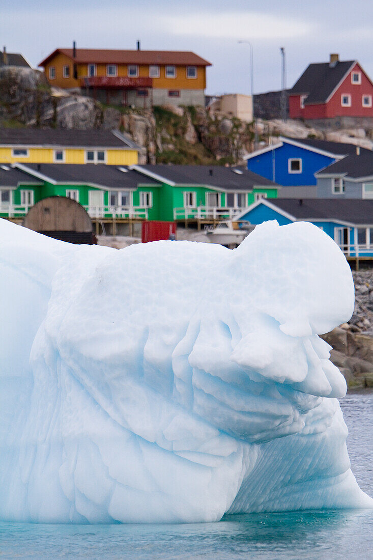 Ilulissat As Seen From A Midnight Cruise Around The Ilulissat Ice Fjord, One Of Unesco World Heritage Sites. Greenland.