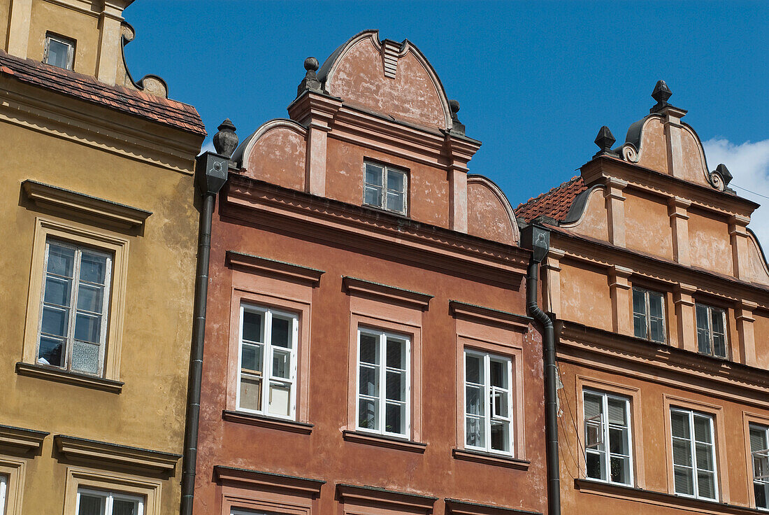 Mietshäuser am Kanonia-Platz, Teil des UNESCO-Weltkulturerbes Altstadt von Warschau, Polen