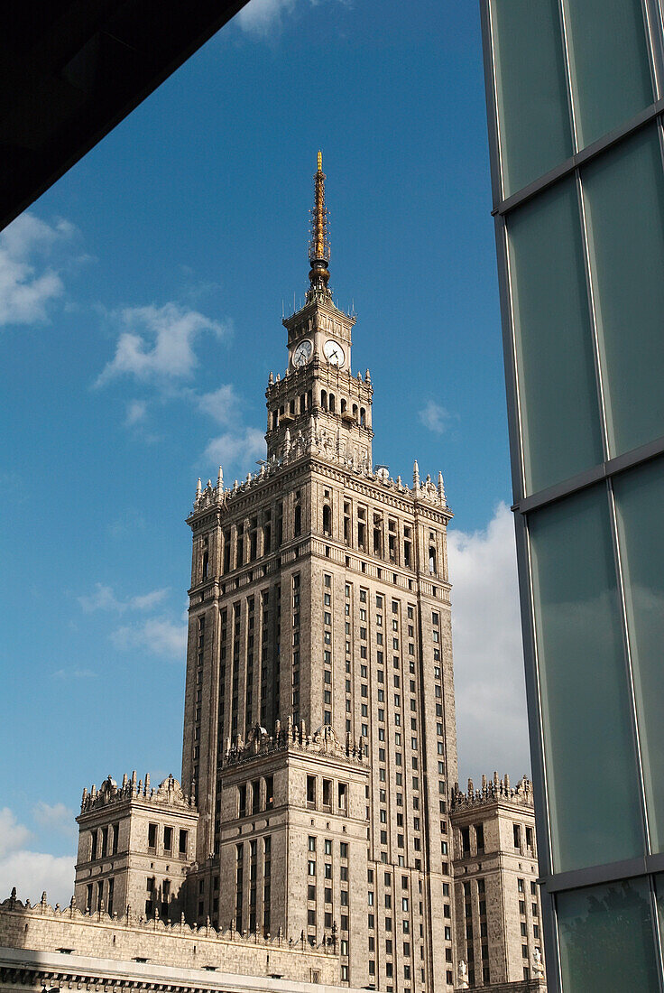 The Communist era built Palace of Culture and Science building, Warsaw, Poland