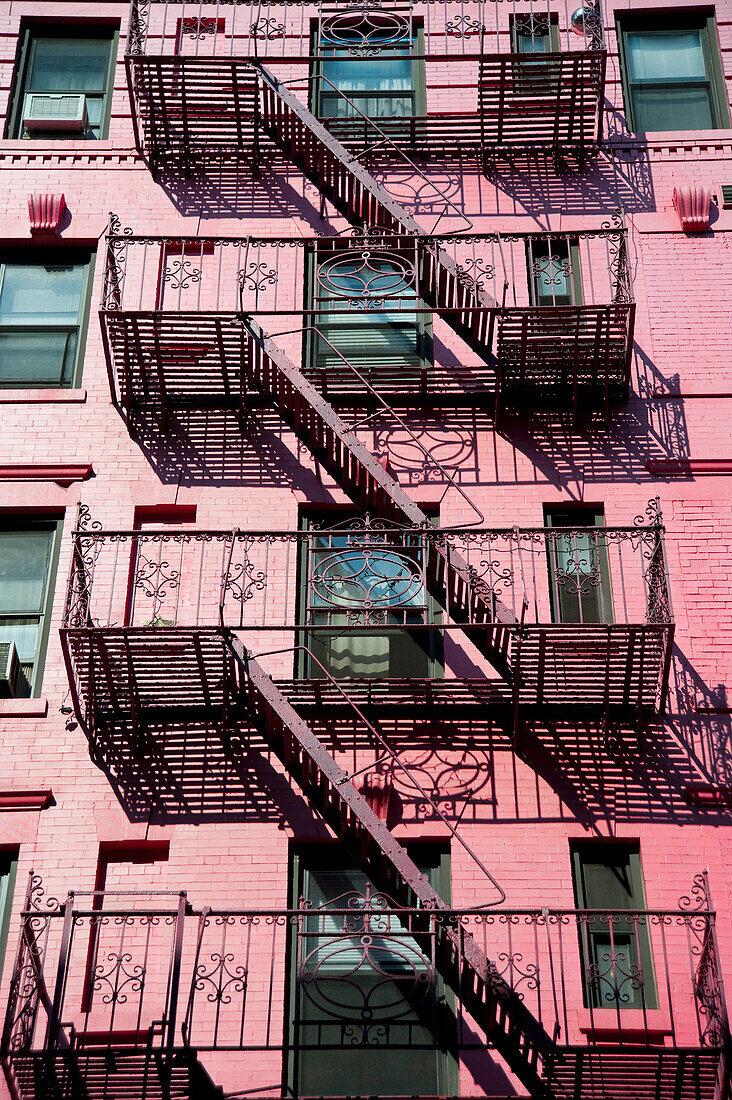 Traditionelle Wohnungen Gebäude in Soho, Manhattan, New York, USA