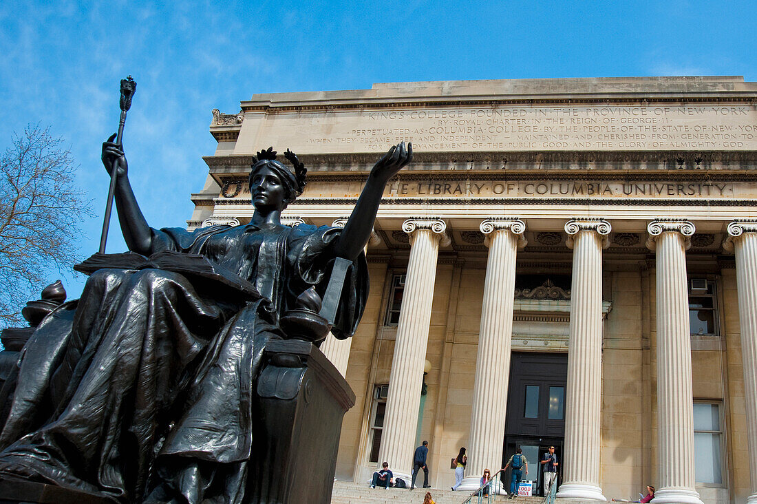 The Library Of Columbia University, Manhattan, New York, Usa