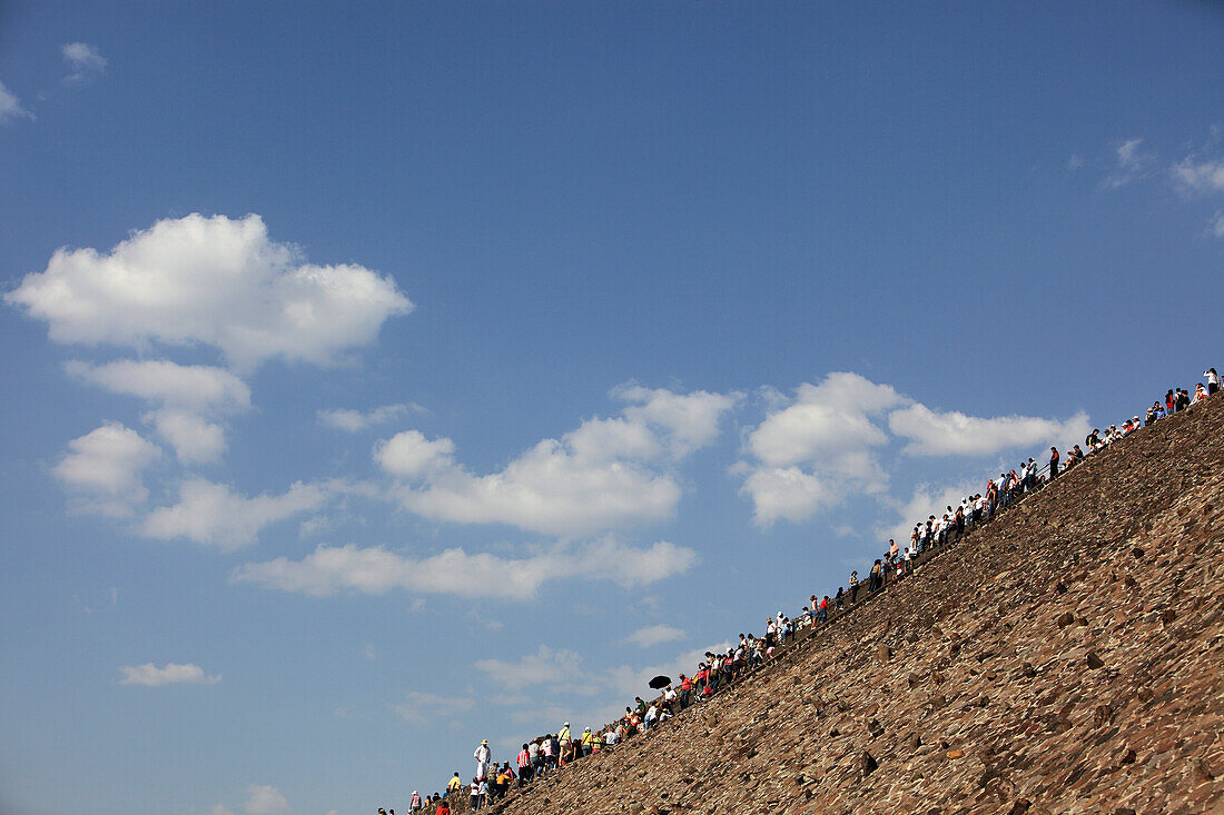 Mexico, Mexico City, Pyramid of the Sun; Teotihuacan Archeological Site