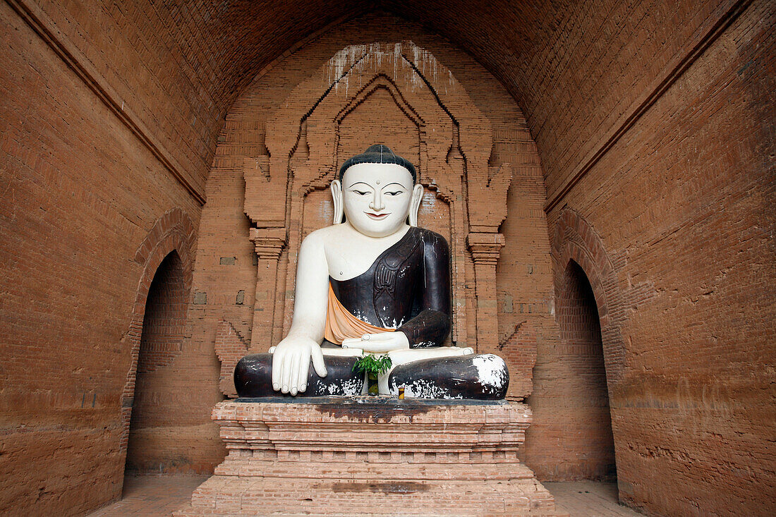 Burma, Buddha statue in Pagoda; Bagan