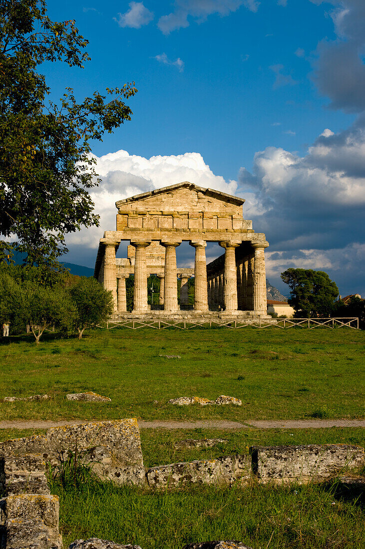 Temple Athena At Paestum, Campania, Tyrrhenian Coast, Italy