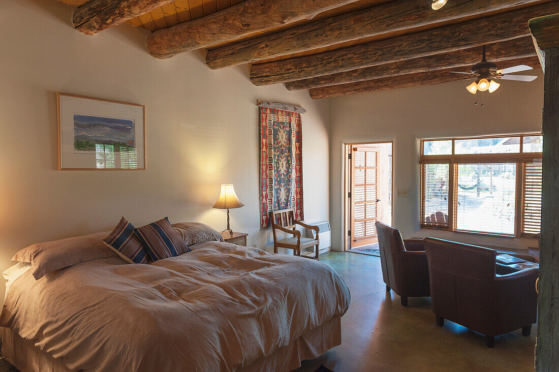 Empty Room Of Ojo Caliente Mineral Springs In Northern New Mexico Resort And Spa Near Santa Fe, Ojo Caliente, New Mexico, Usa