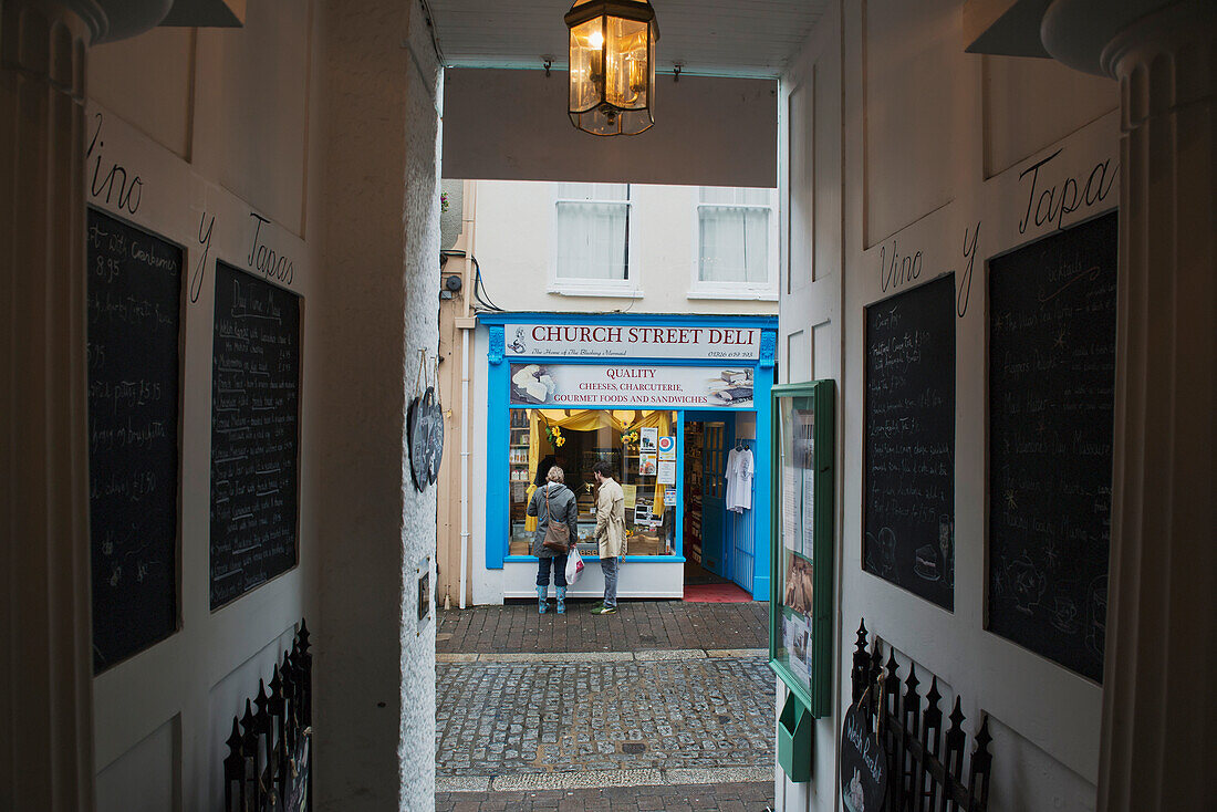 United Kingdom, England, Cornwall, Falmouth, Delicatessen; Church Street