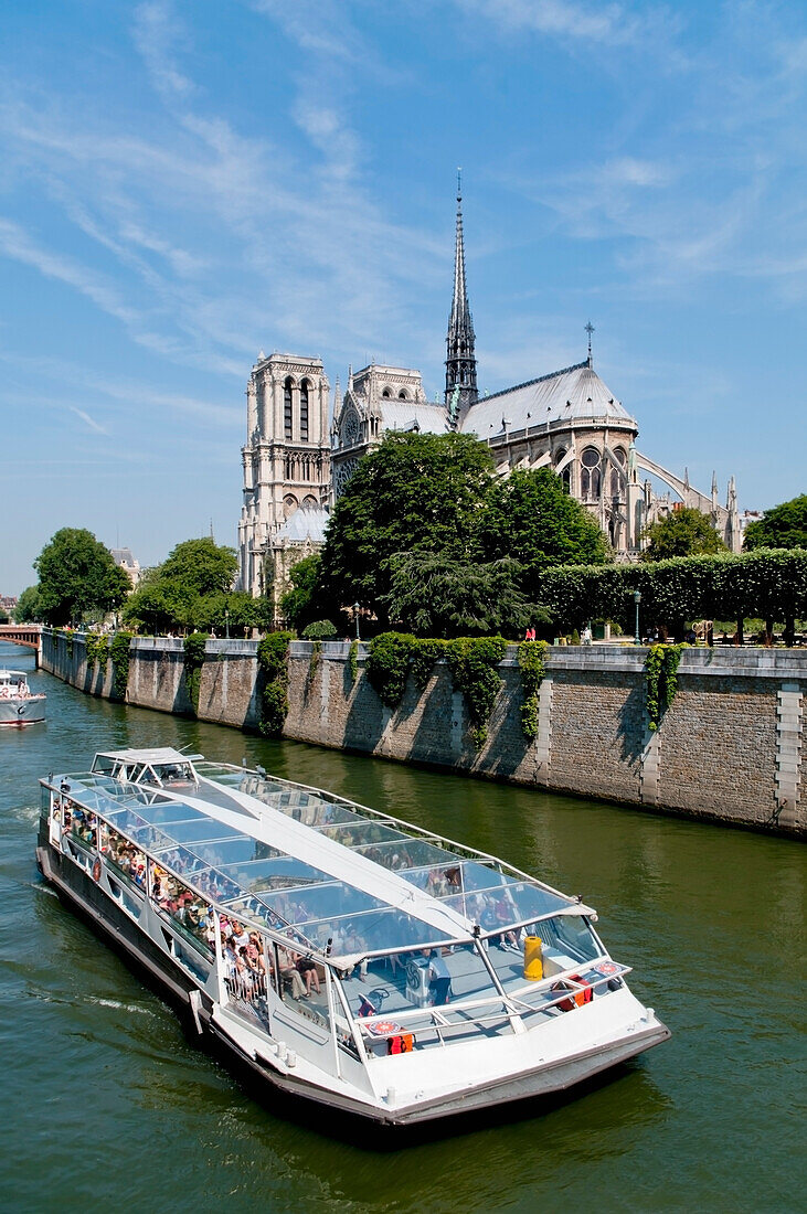 Frankreich, Blick auf Seine und Notre Dame; Paris