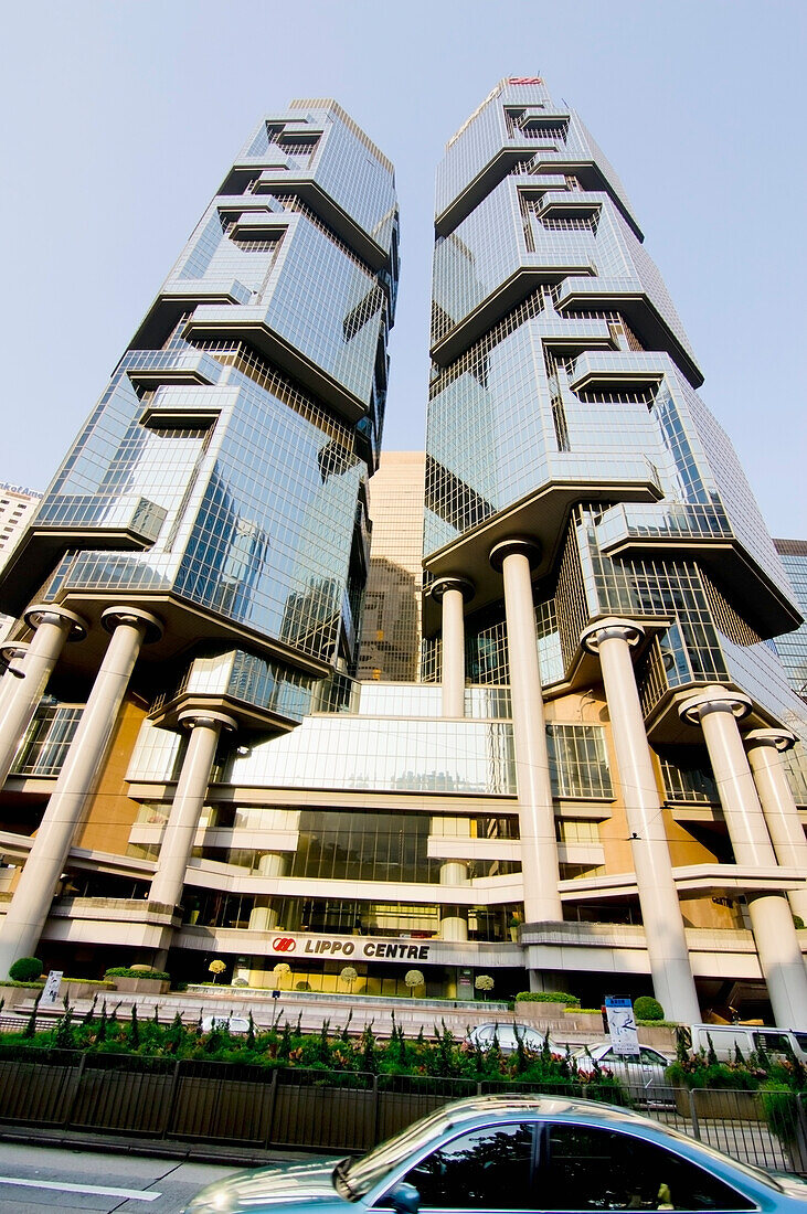 China, Facade of modern building in central district; Hong Kong