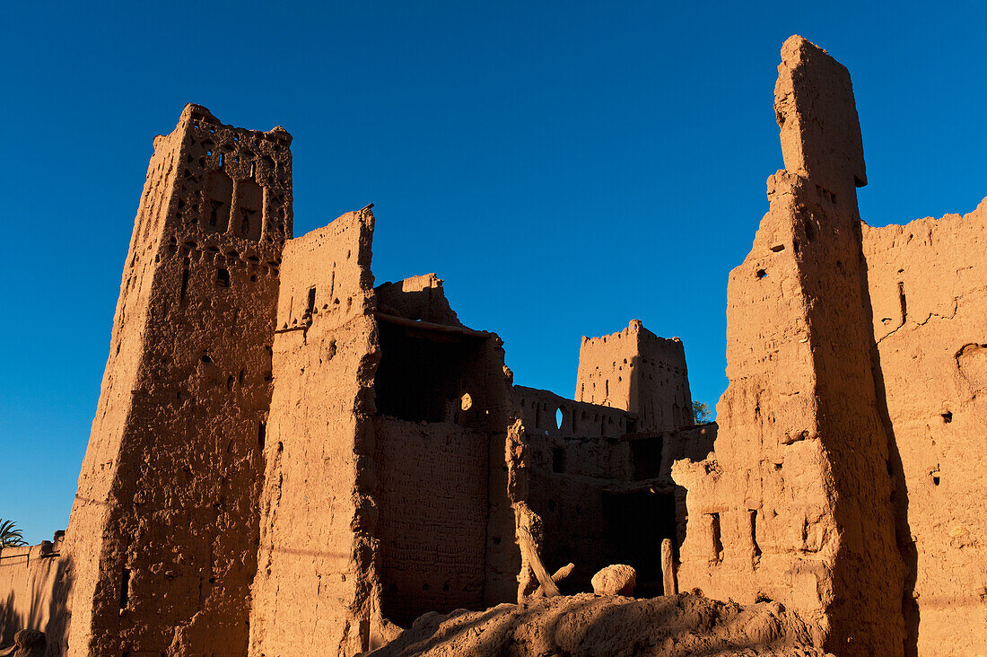 Morocco, Ruins of old kasbah; Skoura