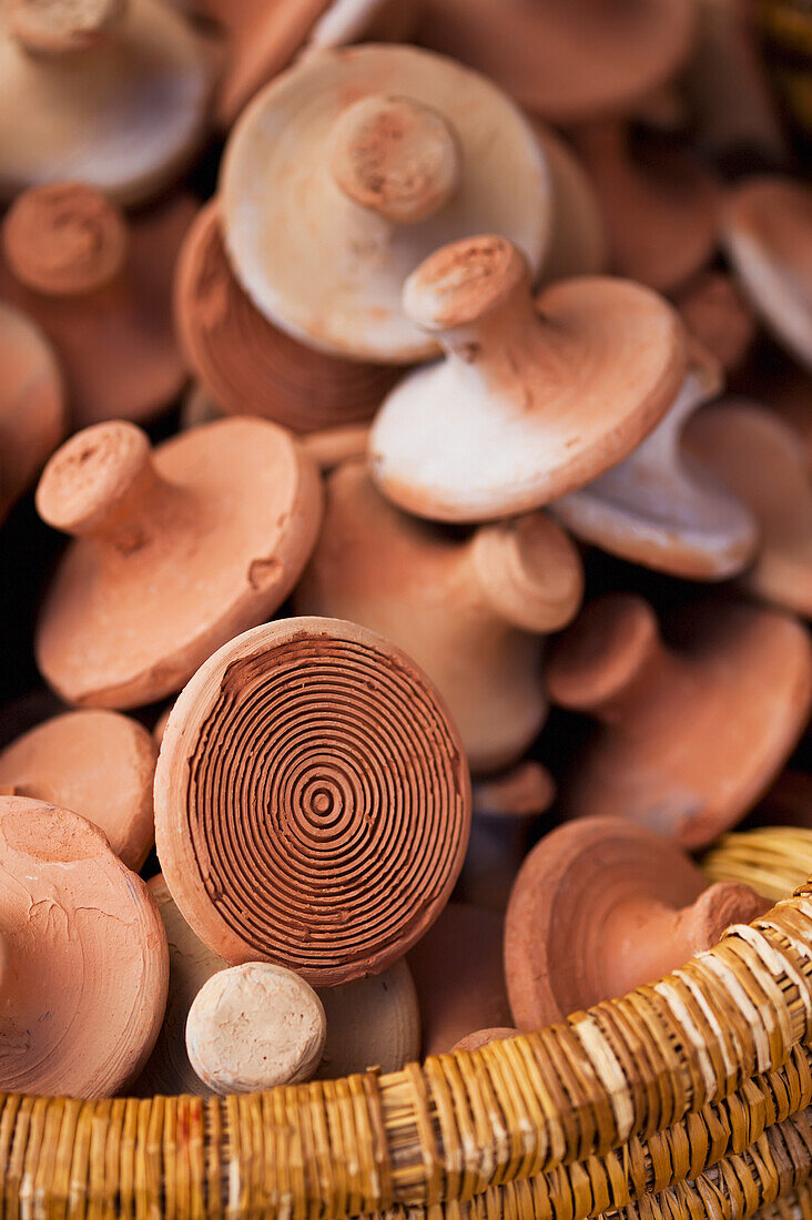 Morocco, Pottery items for sale; Marrakech