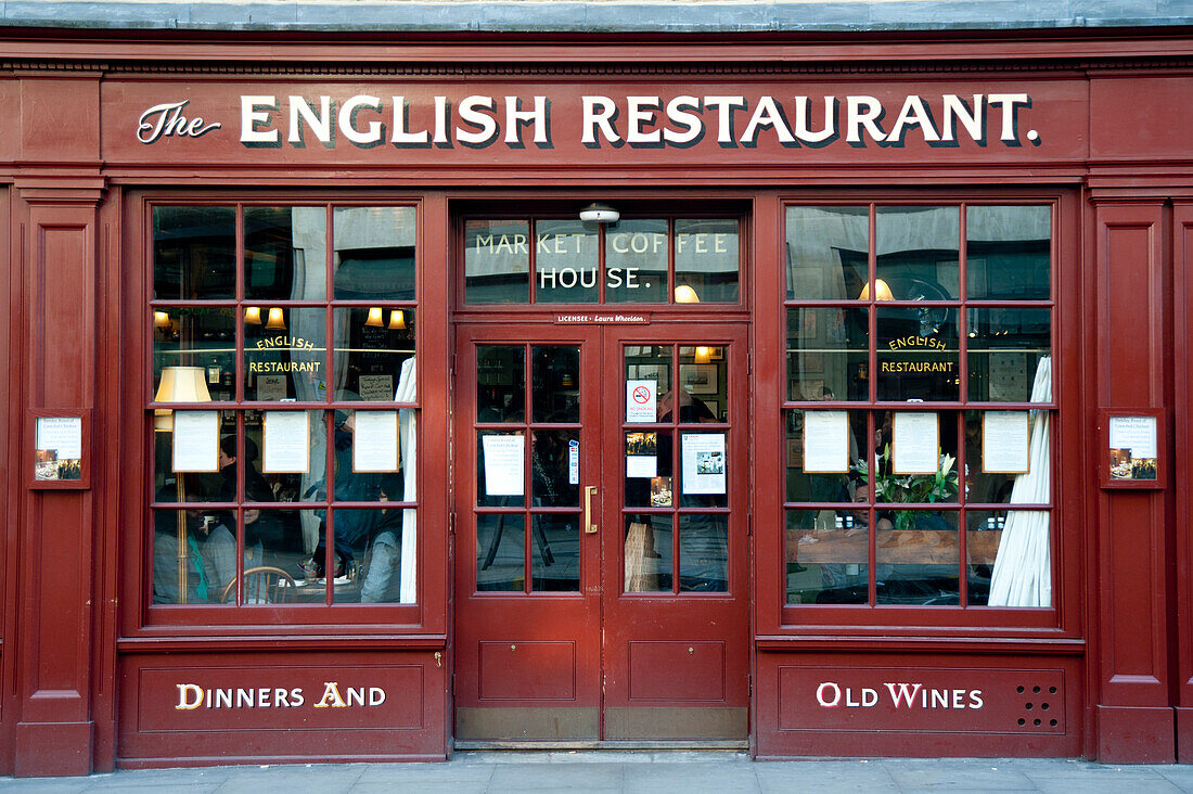 Das englische Restaurant auf dem Spitalfields-Markt, Ost-London, London, Vereinigtes Königreich