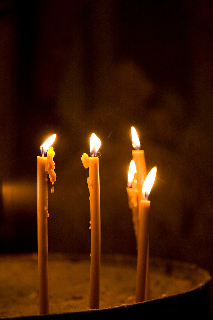 Prayer Candles In Serbian Church Kotor Montenegro.Tif