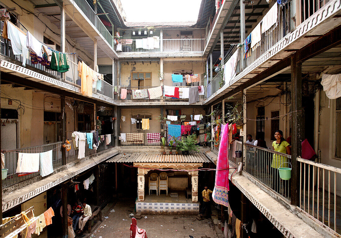 Chawl Housing im Mühlenviertel; Mumbai, Indien