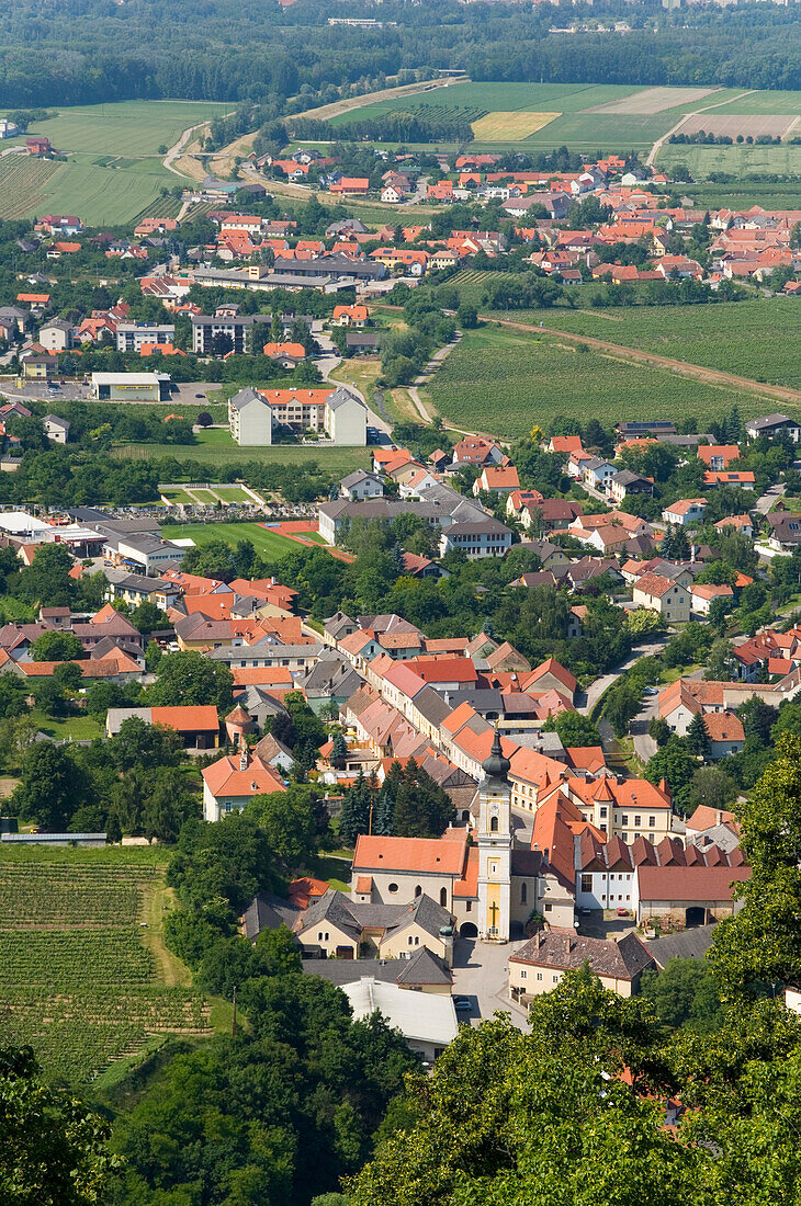 Europe, Austria, Wachau, View Of Furth Village From Stift Gottweig