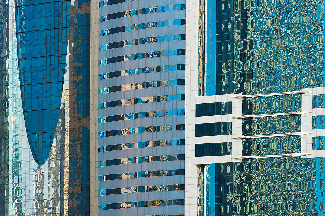 Dubai, Uaedetail Of Office Blocks